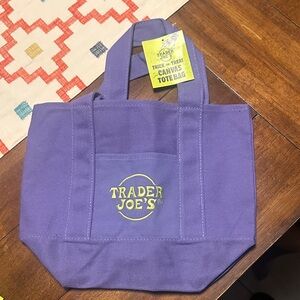 Trader Joe's Purple Canvas Tote Bag
